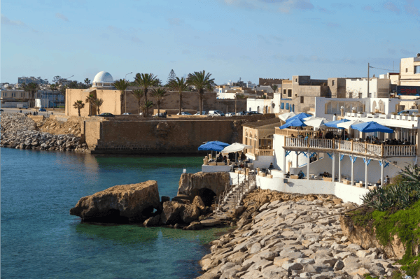 view from mahdia city in mahdia governorate located by the mediterranean coast of tunisia