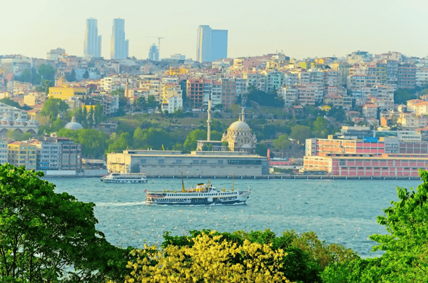 view from the palace topkapi sarayi of the bosphorus strait 