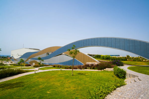 view of one of the largest oceanariums in the world antalya turke