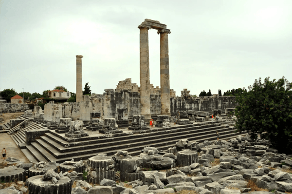view of temple of apollo in antique city of didyma
