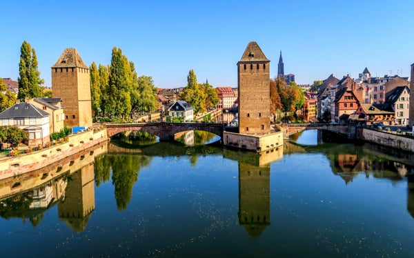view of the barrage vauban in old town of strasbourg 