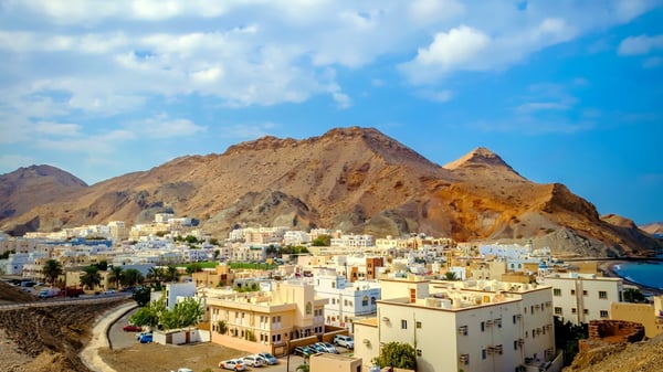 village with mountain In Muscat Oman