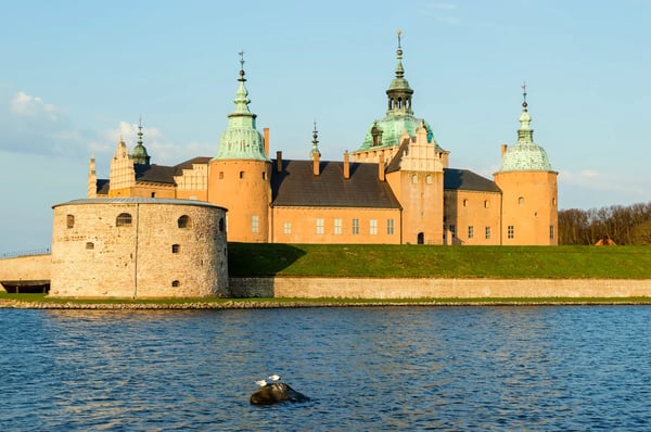 vista over kalmar castle in southern sweden 