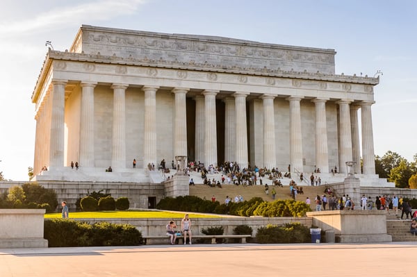 washington dc usa lincoln memorial in the evening washington dc usa 