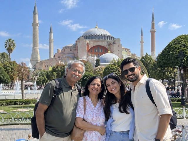Family Visiting Hagia Sophia In Turkey