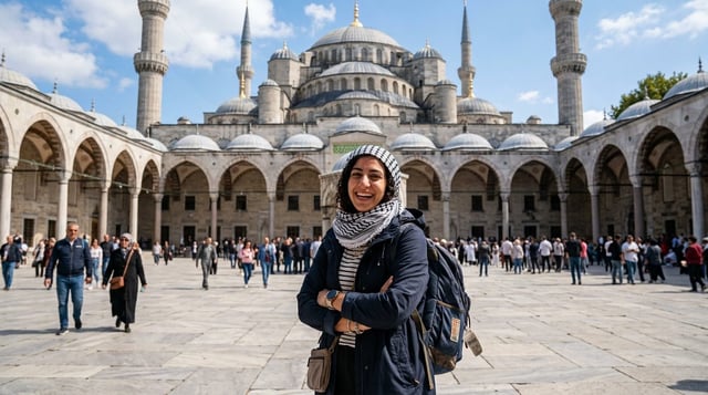 Female Palestinian Tourist In Istanbul