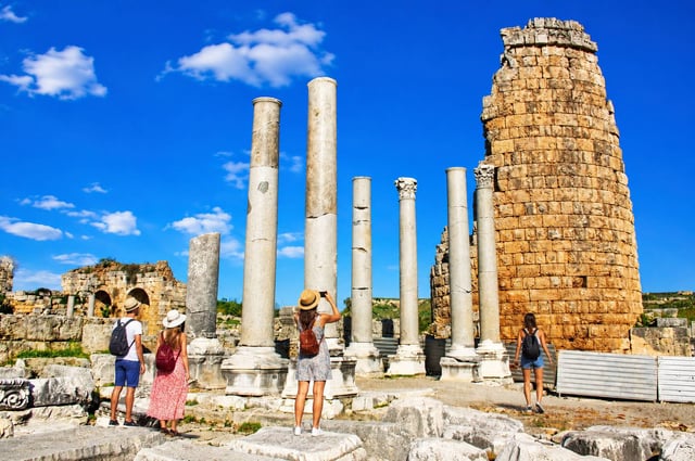 Hellenistic City Gate At The Ancient City Of Perge Turkey