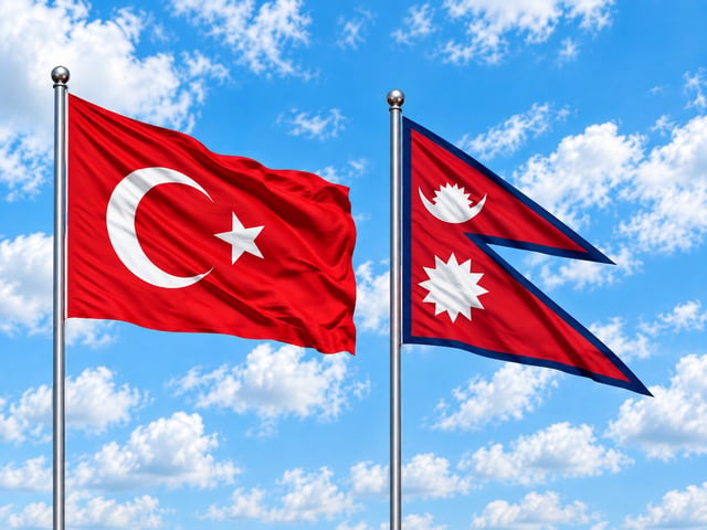 Turkey and Nepal Flag Together