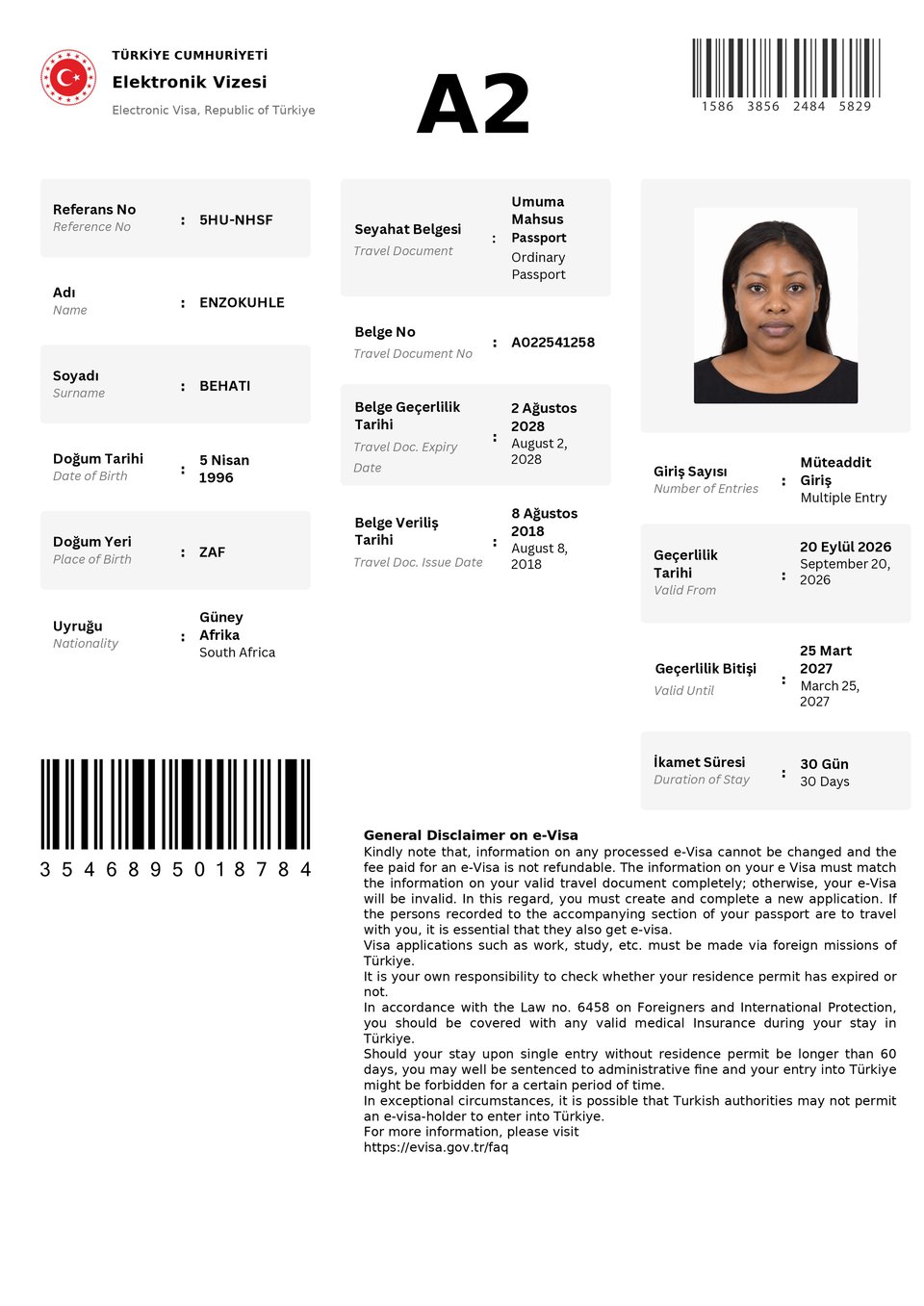 Turkey eVisa without Supporting Documents