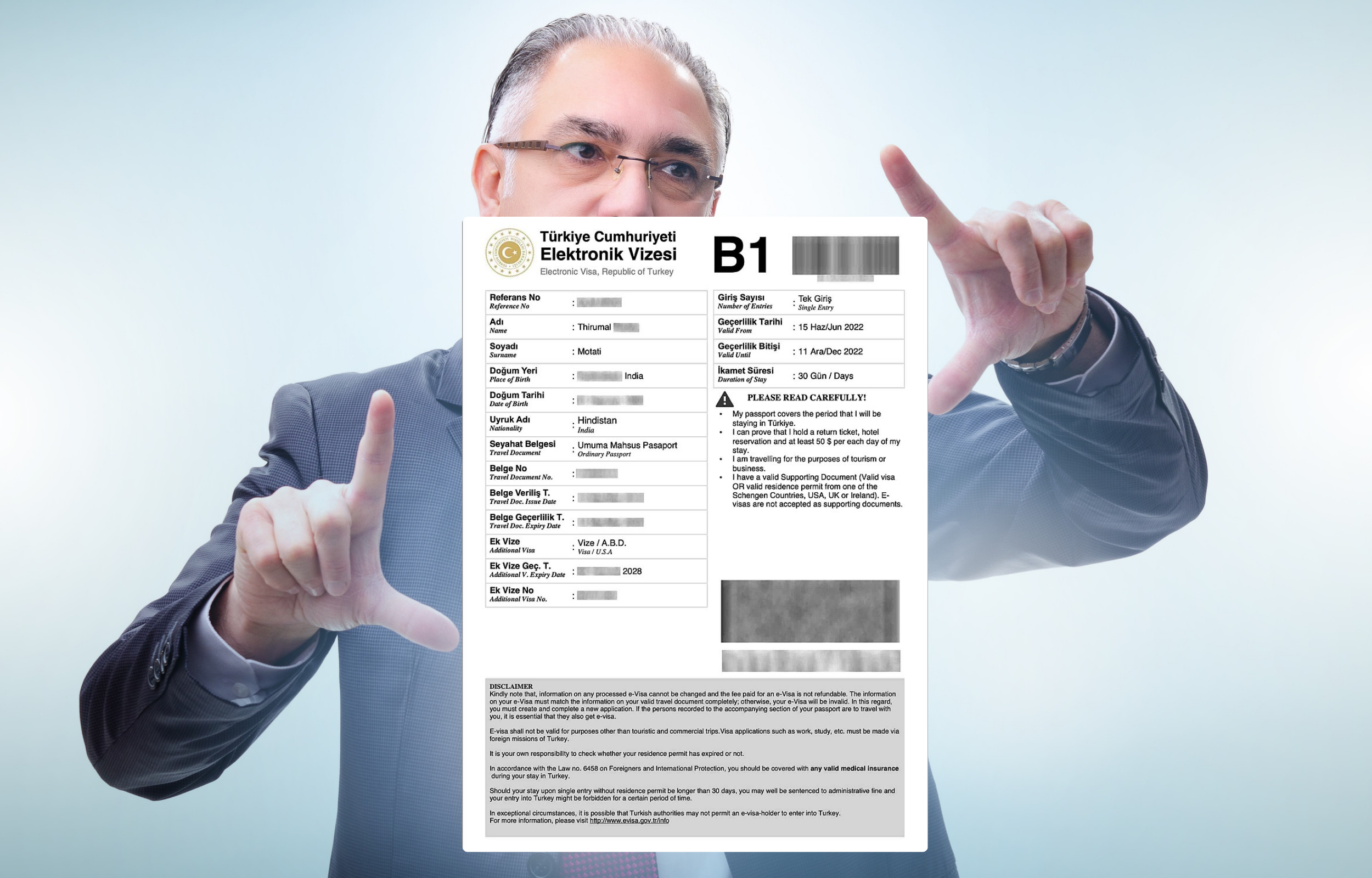 Turkey e-Visa sample