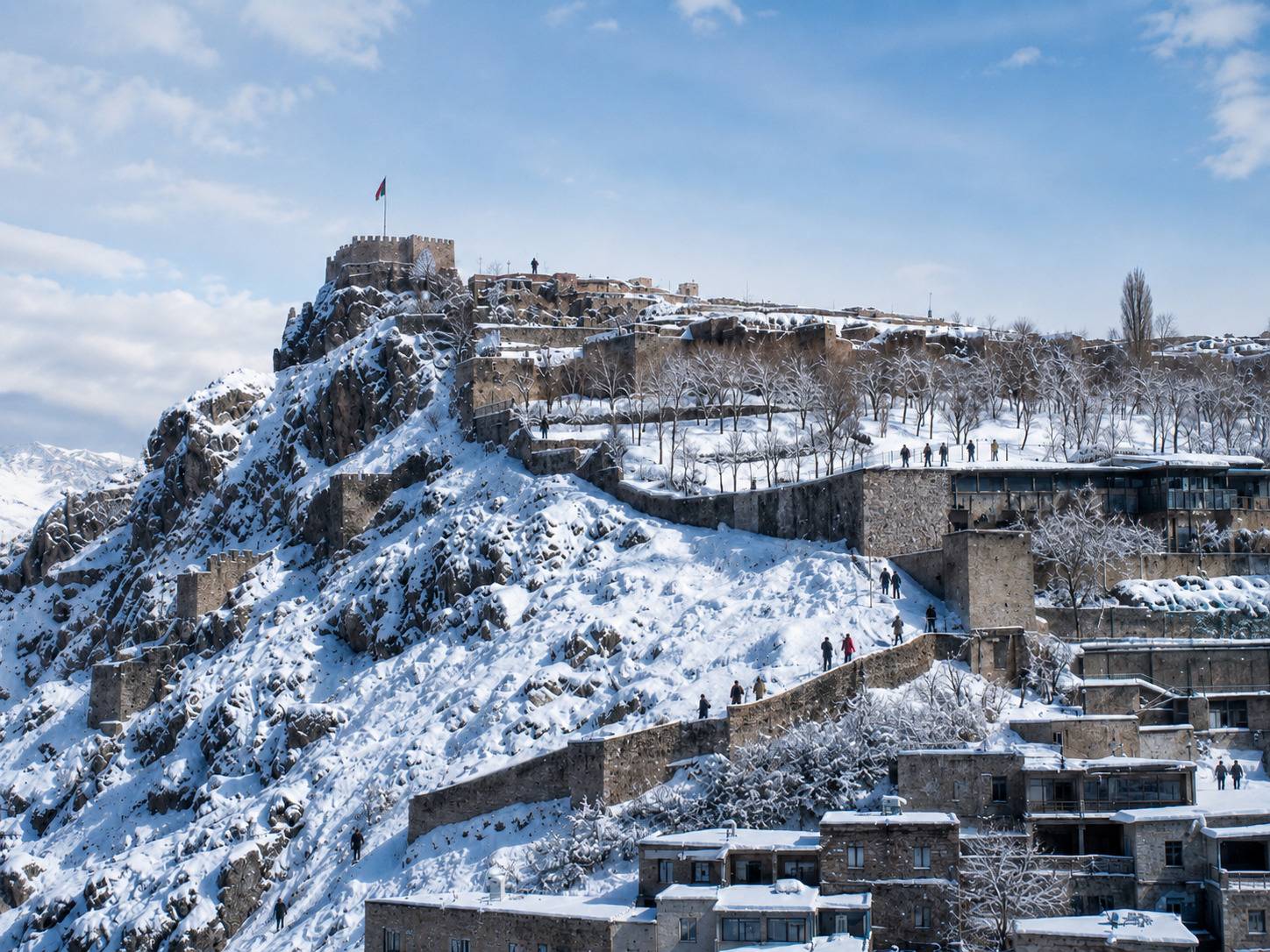 Ankara Castle Covered In Snow