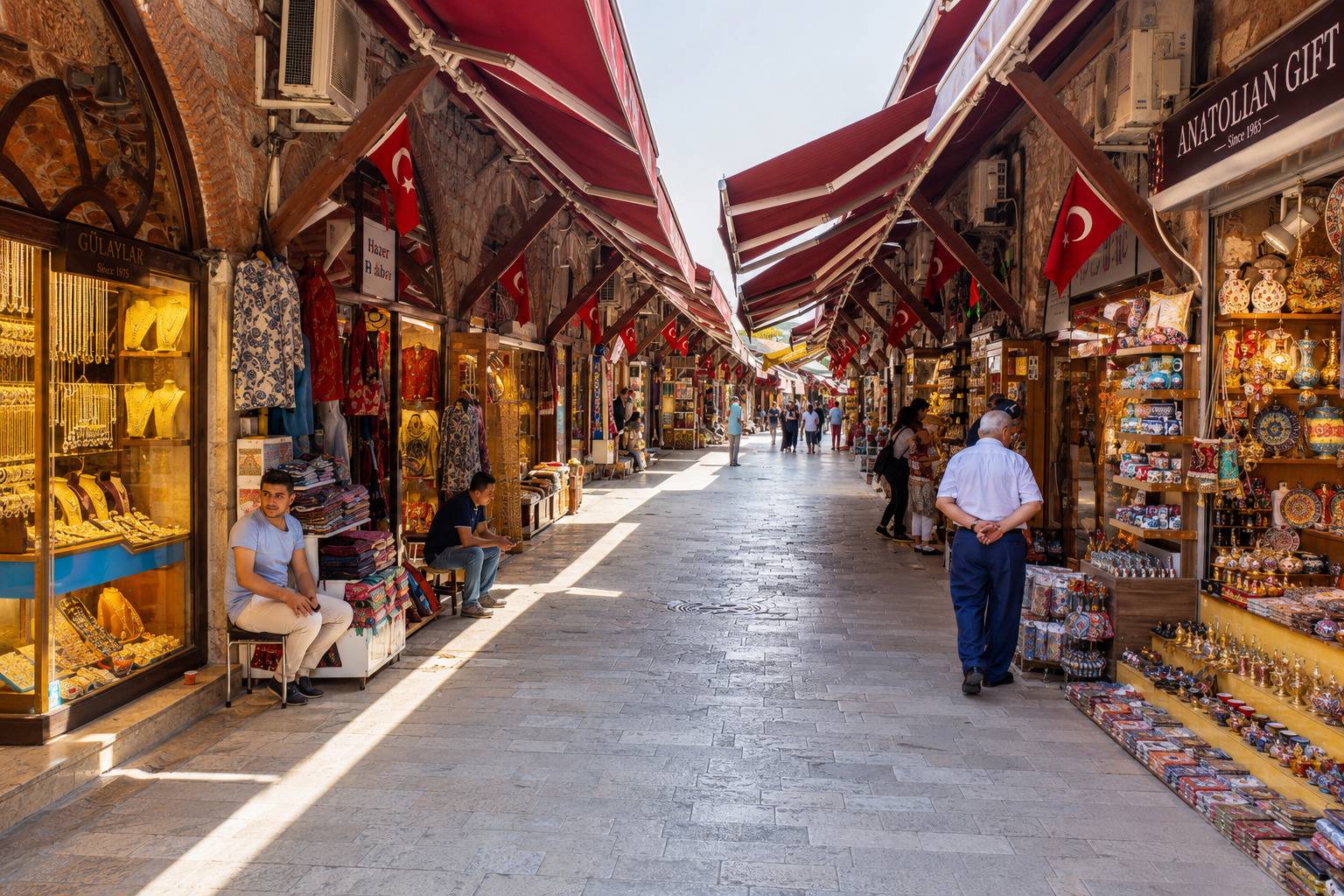 Arasta Bazaar Stalls In Istanbul
