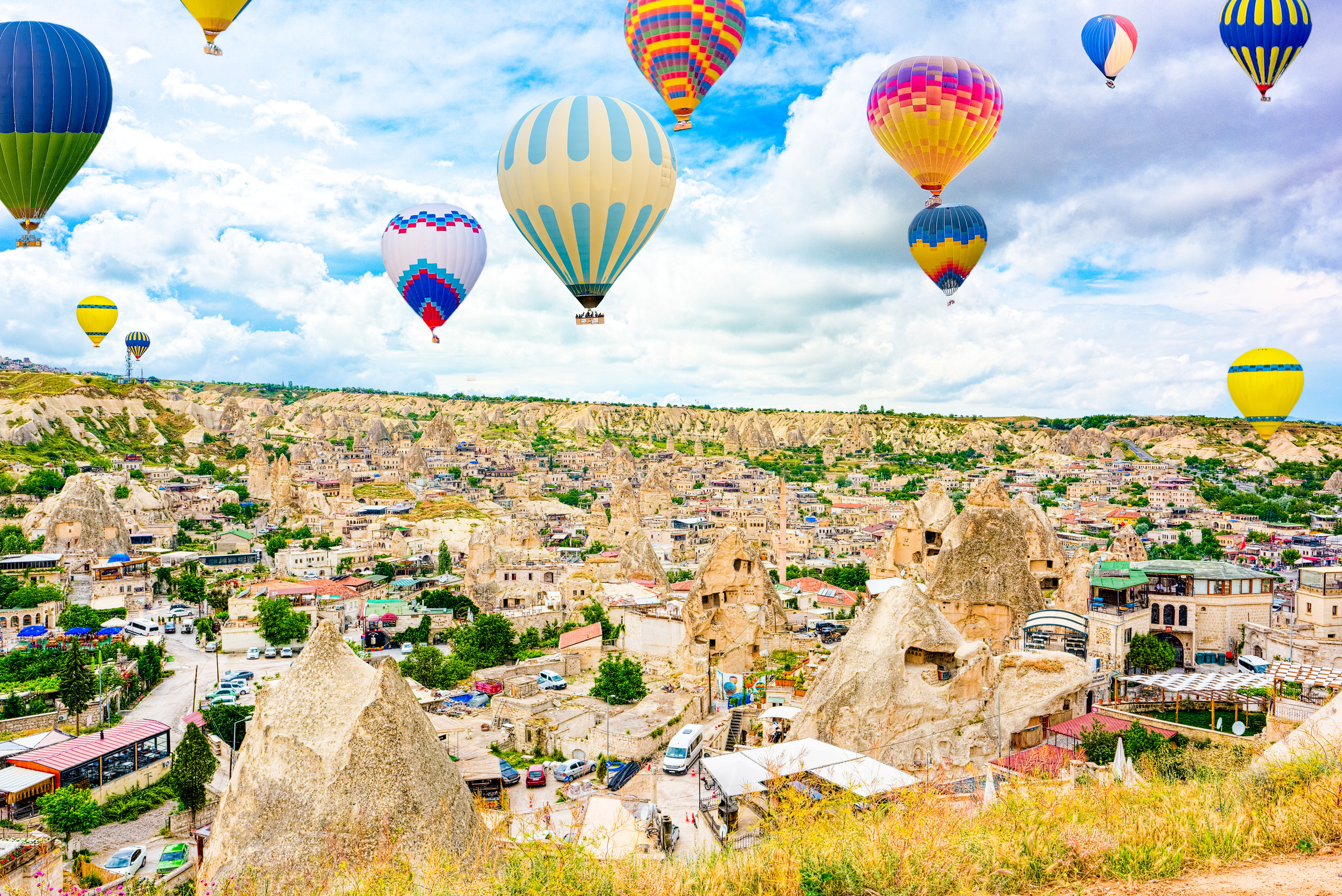 Balloon flight in the Goreme Valley. Goreme, Cappadocia, Turkey