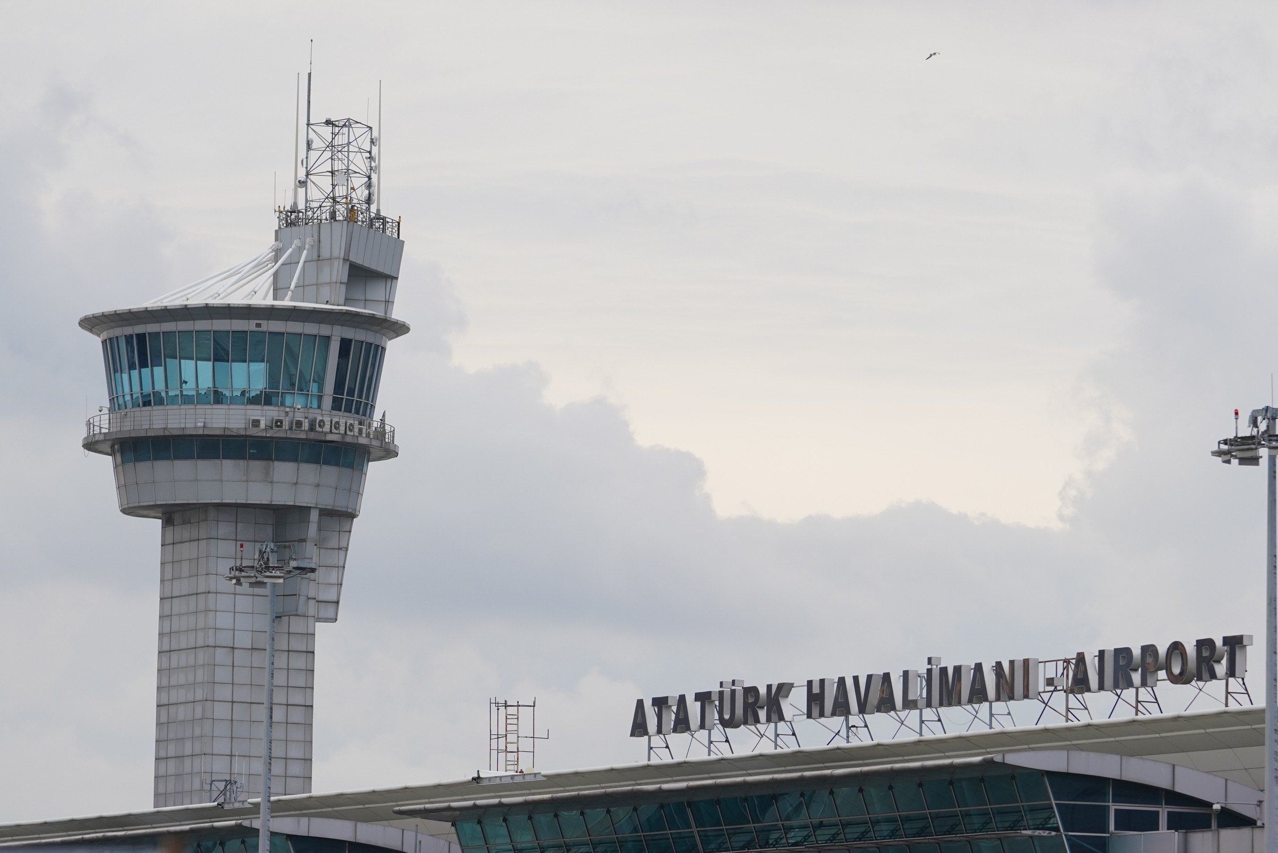 Commercial airplane taking off at Istanbul Ataturk Airport