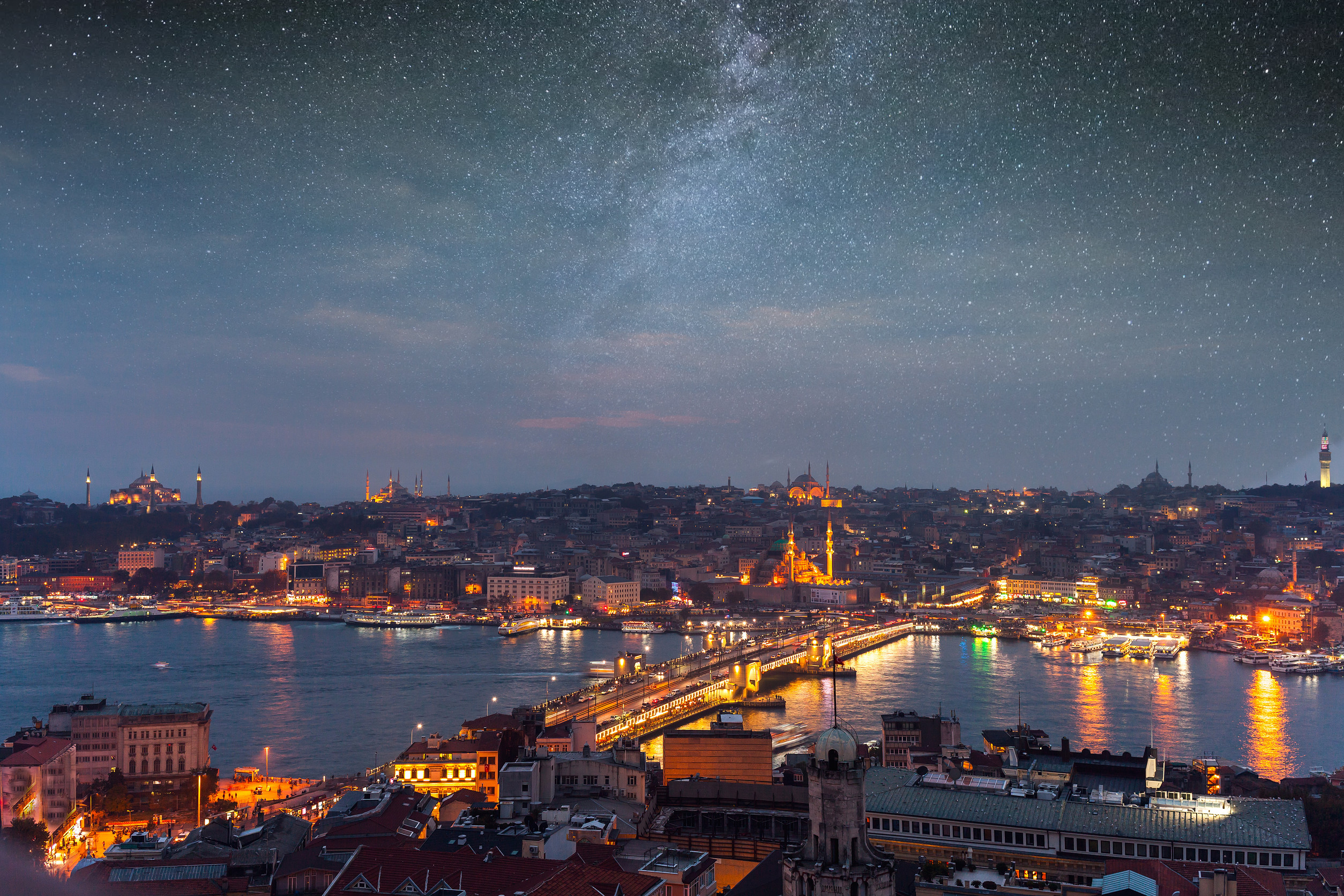 Istanbul City Night Sky