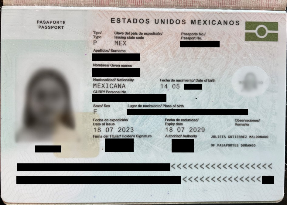 Mexico Passport Sample Mexico Passport Sample