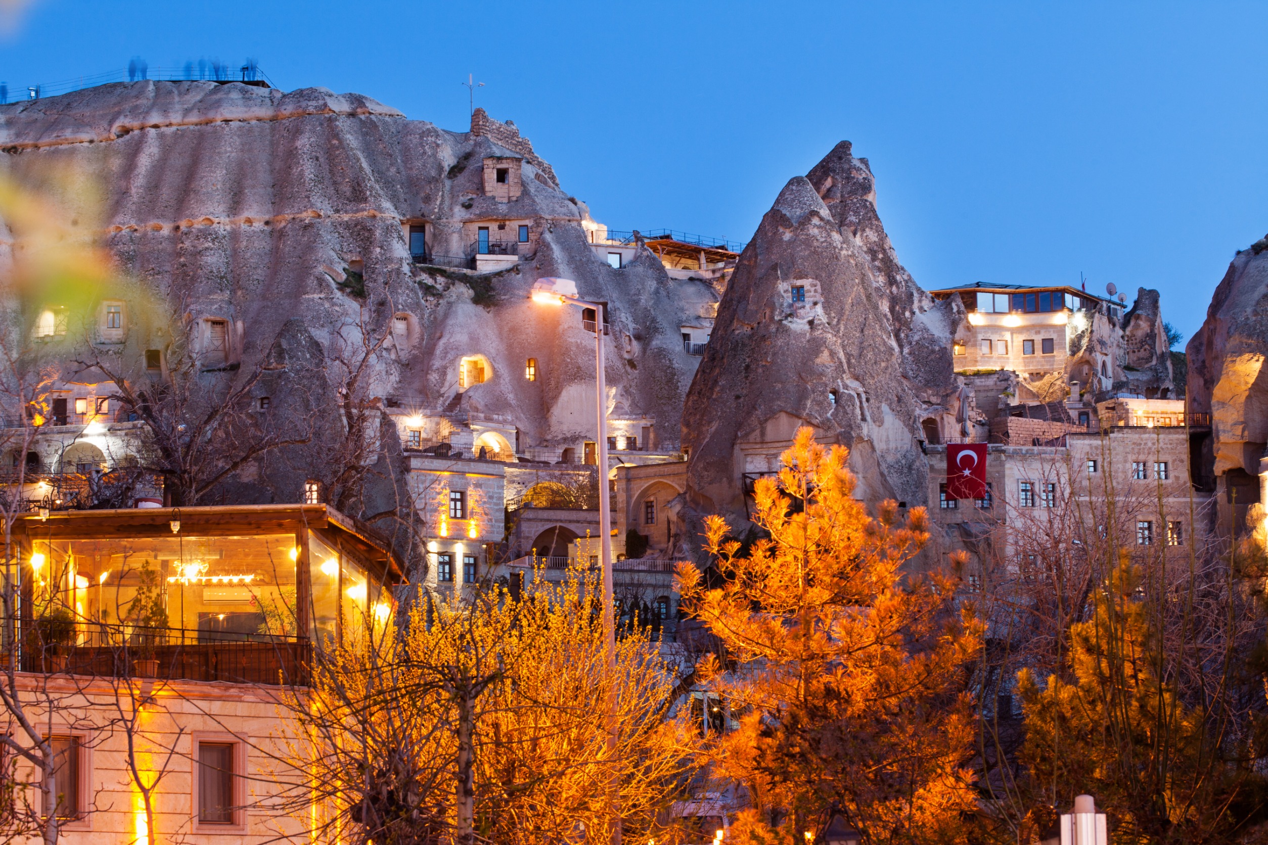 Night Goreme city, Turkey