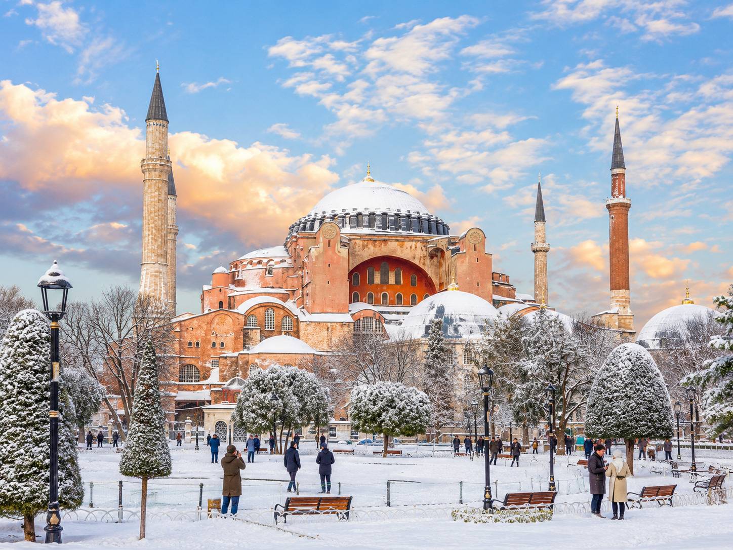 Snow Covered Hagia Sophia Grand Mosque