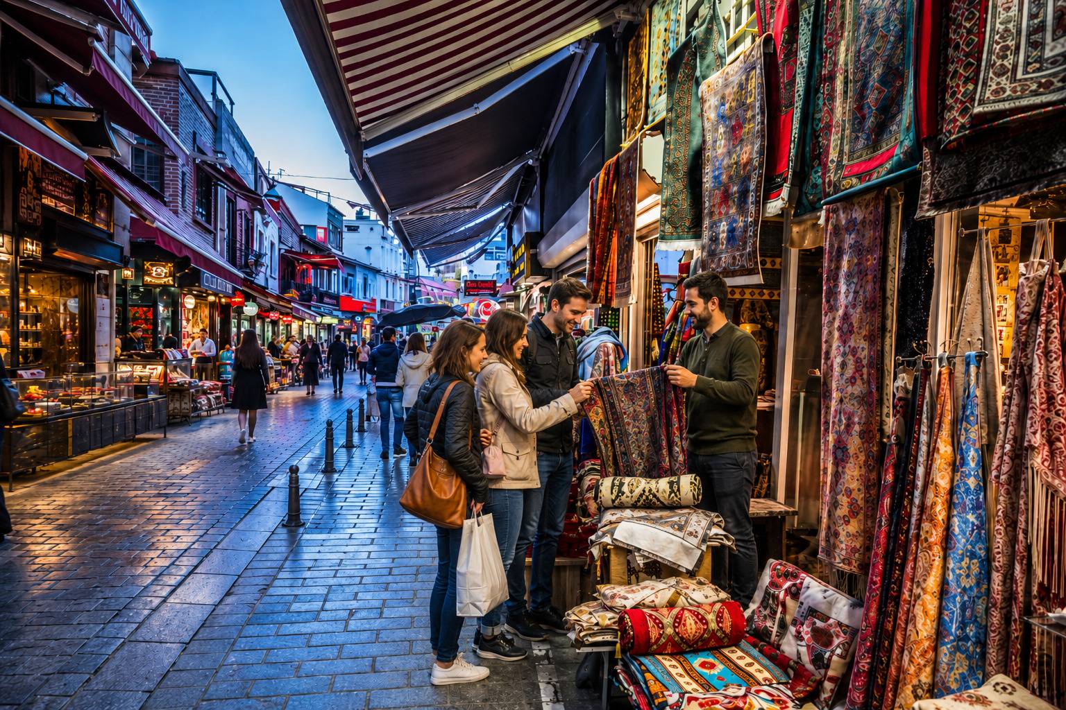 Tourist Buying Clothes On Istiklal Street