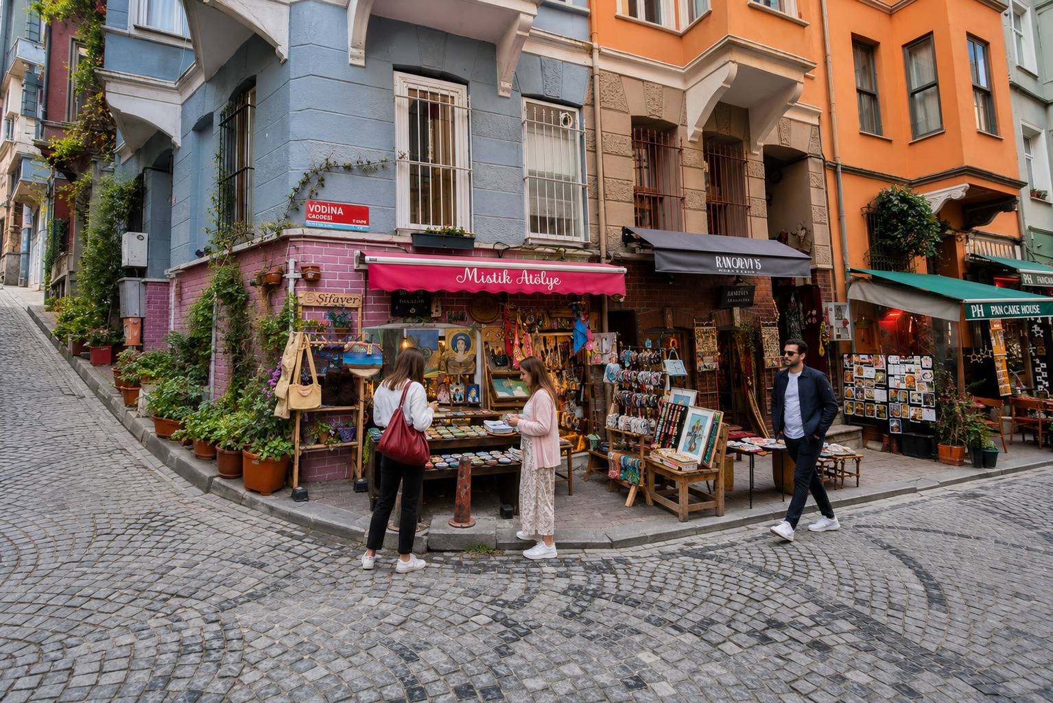 Tourist Shopping For Souvenirs In Balat