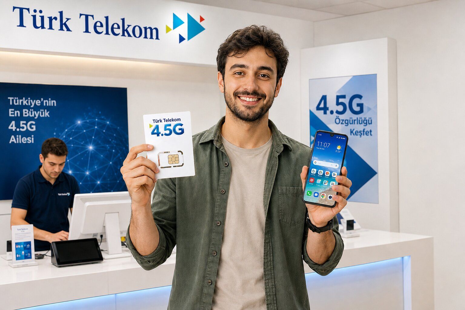 Traveller inside T&uuml;rk Telekom SIM showroom
