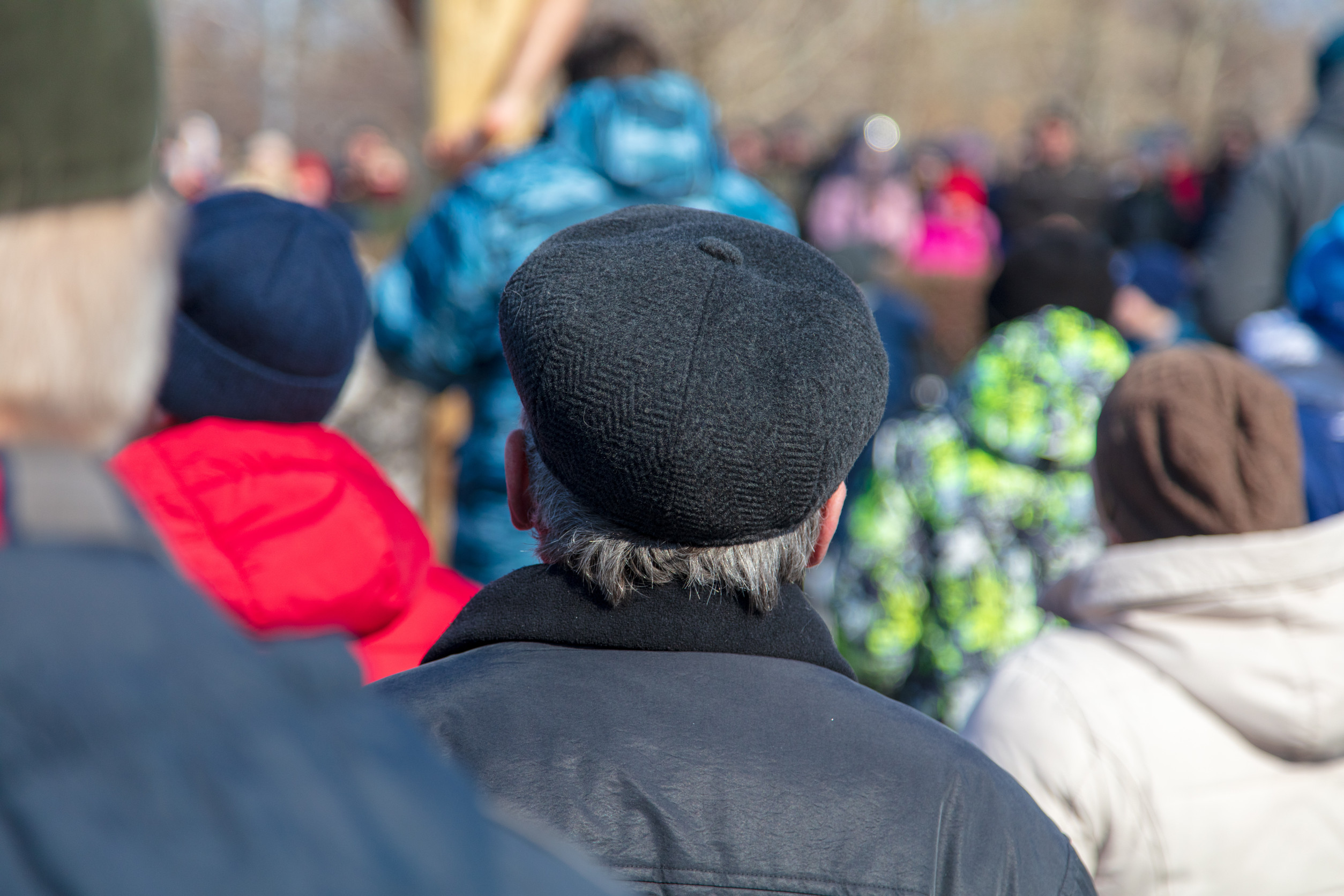 View Of Jewish Man Walking From Behind