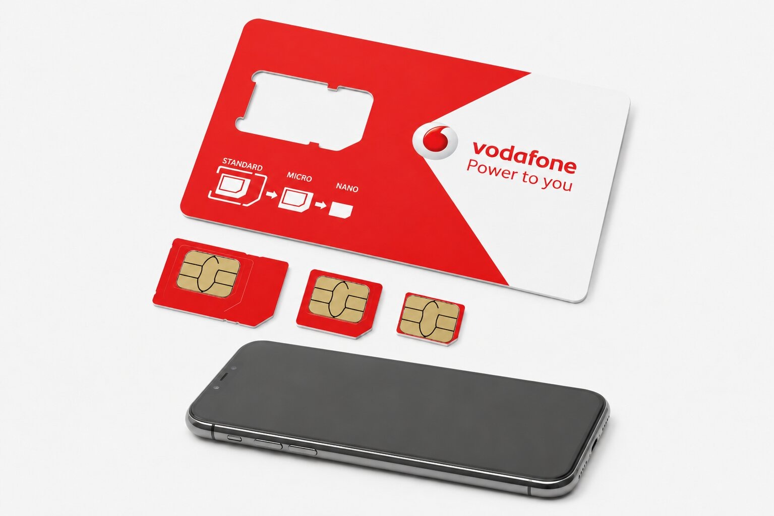 Vodafone SIM kit with smartphone